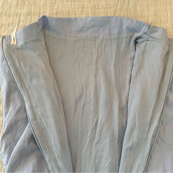 Anthropologie The Linen Maya Ruched Cowl-Neck Dress: Mini Edition Blue Large - Picture 11 of 11